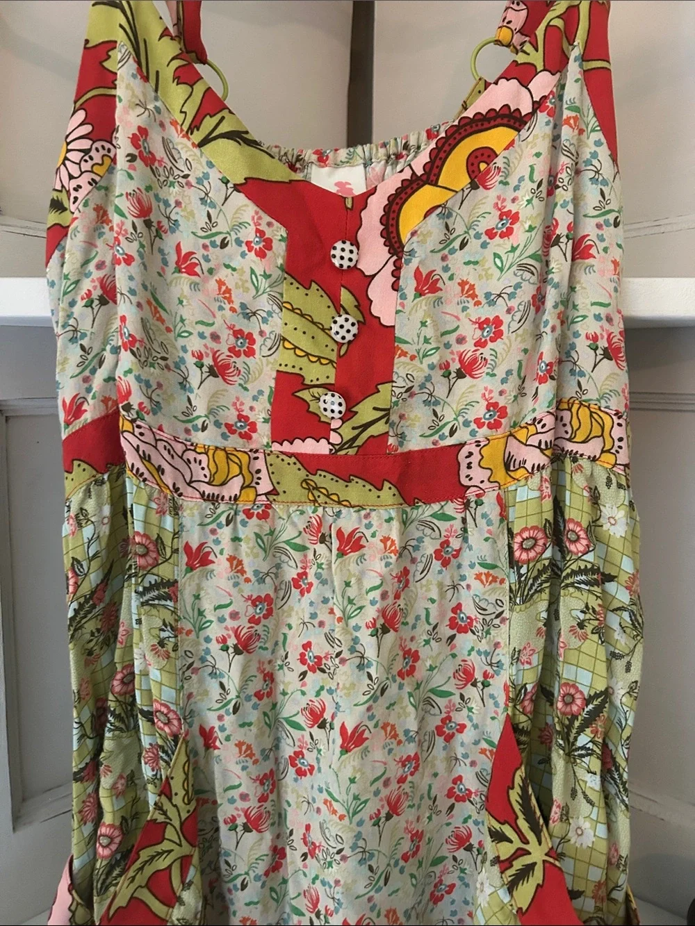 Matilda Jane Fruit Punch Dress Patchwork Sundress in Green and Red girls size 12